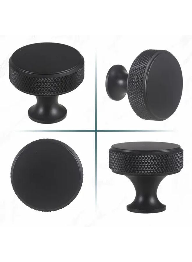 10pcs Black Metal Cabinet Pulls Round Kitchen Drawer Handles Anti Fingerprint Aluminum - Image 3